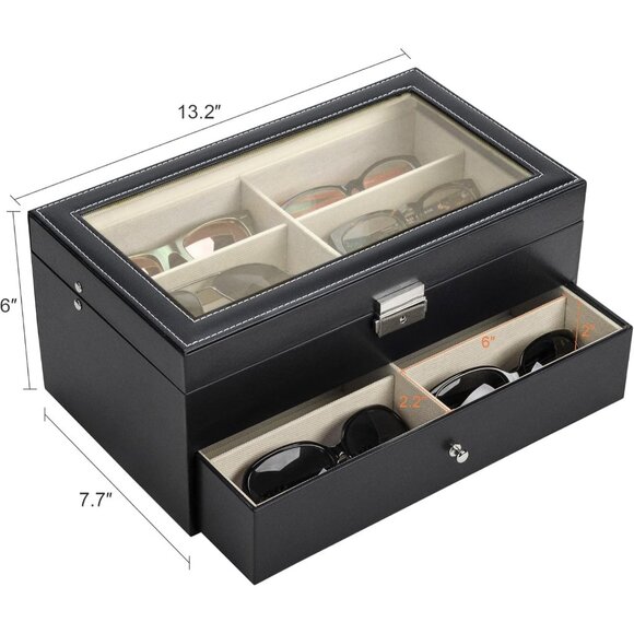 Sunglasses Organizer with 12 Slots, Multiple Eyeglasses Eyewear Display Case for - Picture 2 of 8